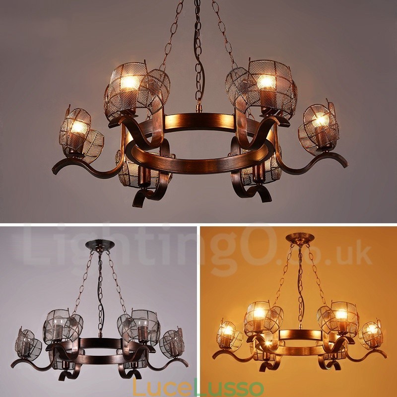 Lampadario a sospensione in stile industriale in acciaio