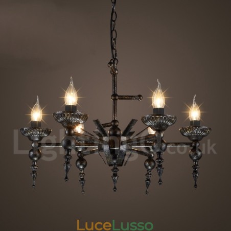 Lampadario a sospensione in stile industriale in acciaio Lampadario a sospensione in stile industriale in acciaio