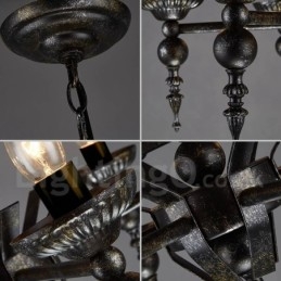 Lampadario a sospensione in stile industriale in acciaio