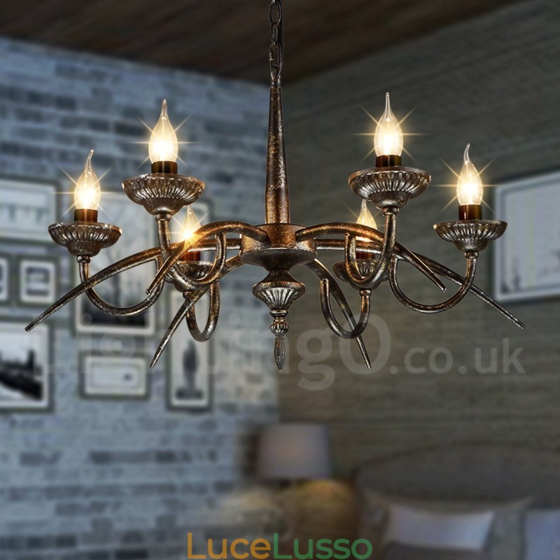 Lampadario a sospensione in stile industriale in acciaio
