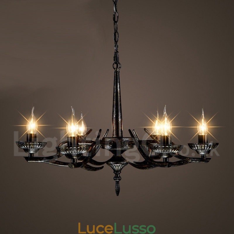 Lampadario a sospensione in stile industriale in acciaio