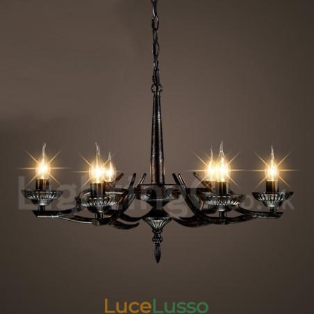 Lampadario a sospensione in stile industriale in acciaio Lampadario a sospensione in stile industriale in acciaio