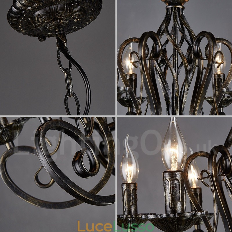 Lampadario a sospensione in stile industriale in acciaio