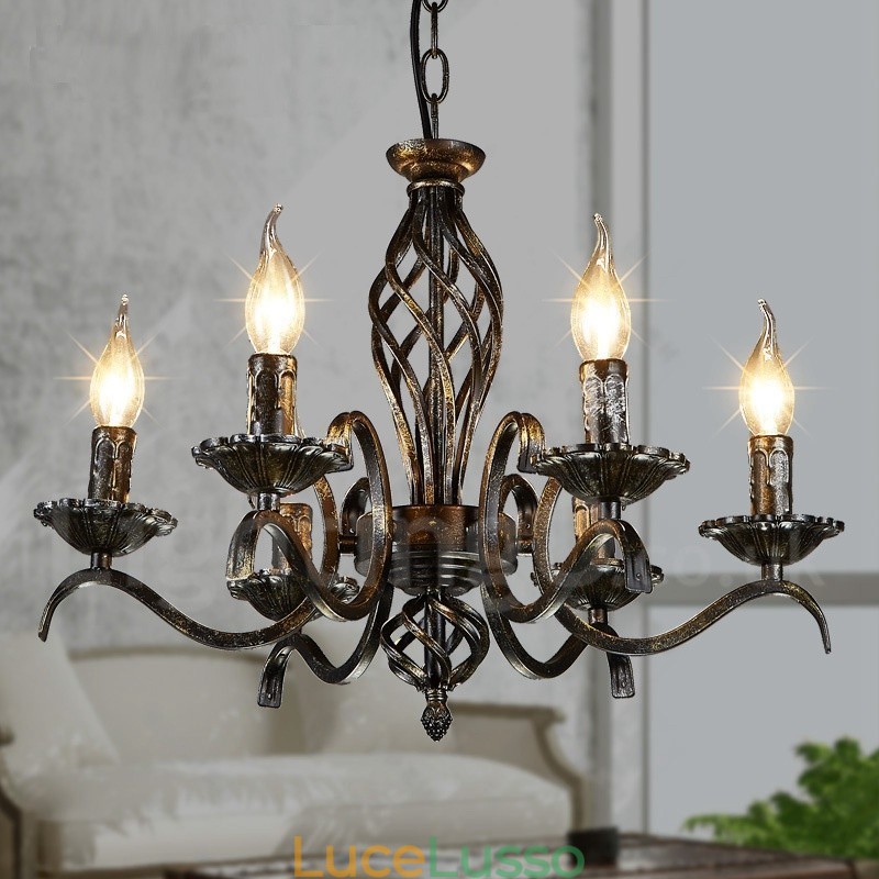 Lampadario a sospensione in stile industriale in acciaio