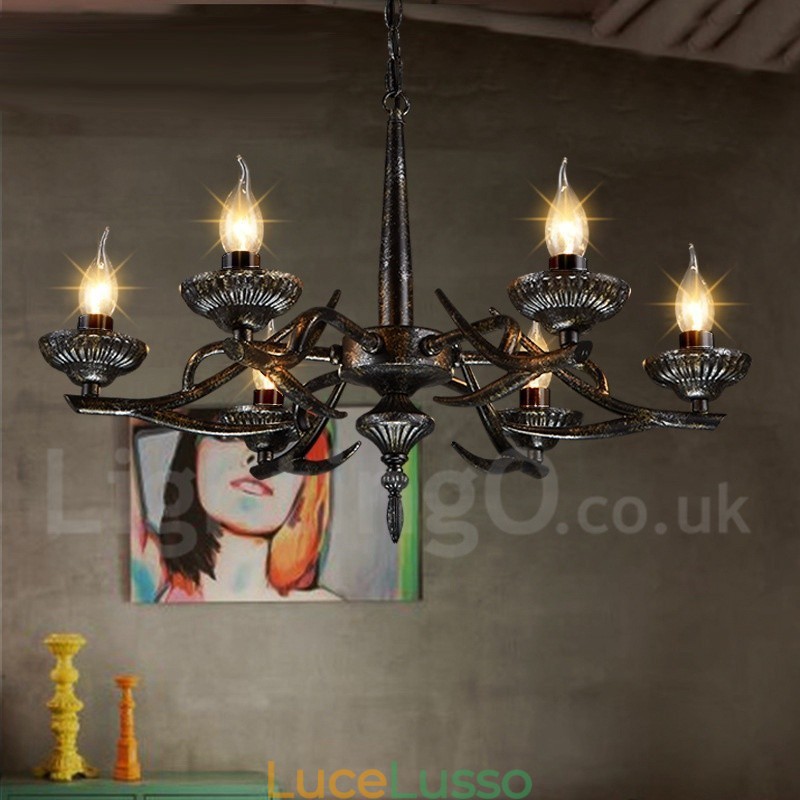Lampadario a sospensione in stile industriale in acciaio
