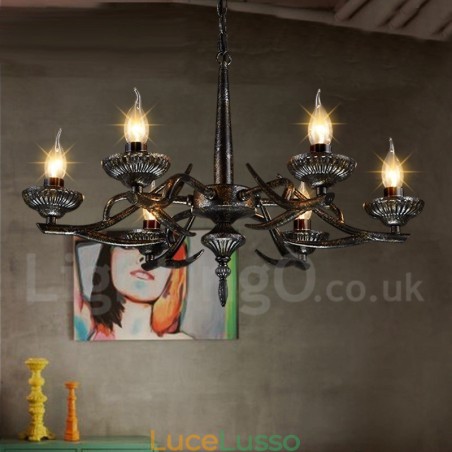 Lampadario a sospensione in stile industriale in acciaio Lampadario a sospensione in stile industriale in acciaio