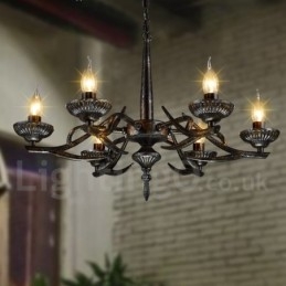 Lampadario a sospensione in stile industriale in acciaio
