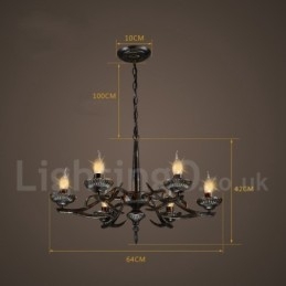 Lampadario a sospensione in stile industriale in acciaio