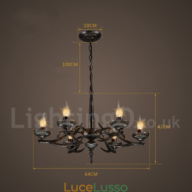 Lampadario a sospensione in stile industriale in acciaio