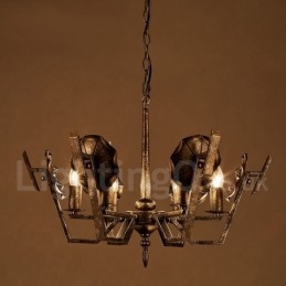 Lampadario a sospensione in stile industriale in acciaio