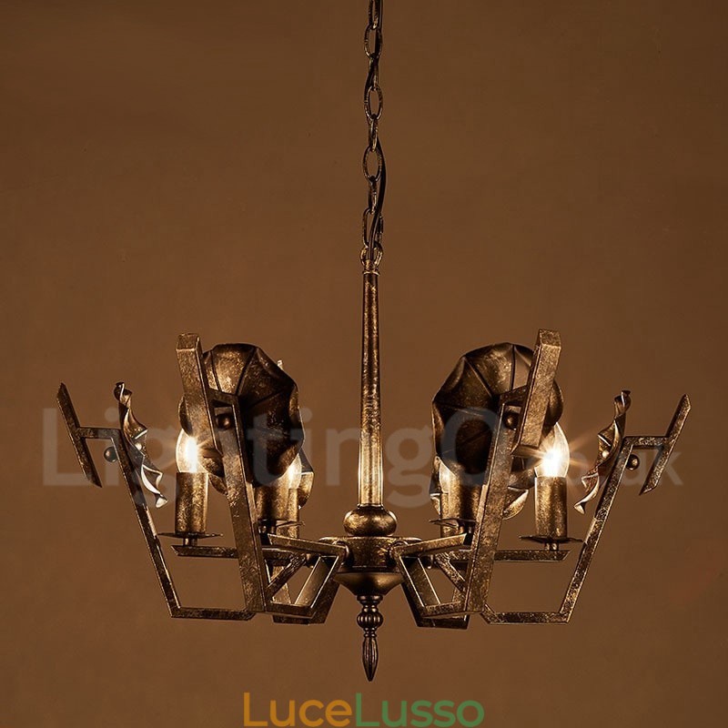 Lampadario a sospensione in stile industriale in acciaio