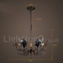 Lampadario a sospensione in stile industriale in acciaio