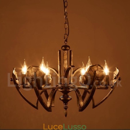 Lampadario a sospensione in stile industriale in acciaio Lampadario a sospensione in stile industriale in acciaio