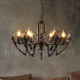 Lampadario a sospensione in stile industriale in acciaio