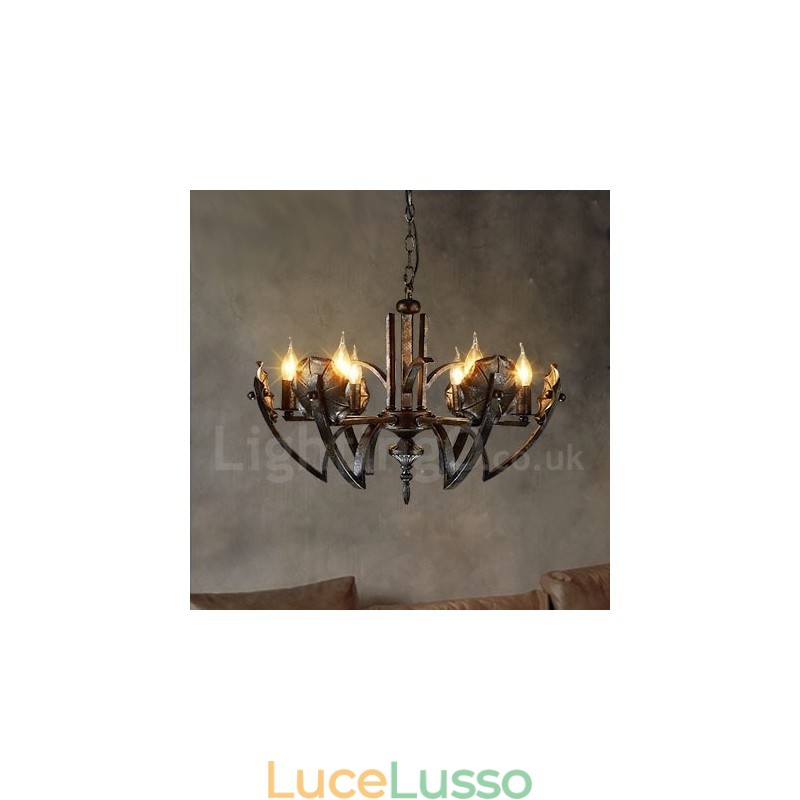 Lampadario a sospensione in stile industriale in acciaio