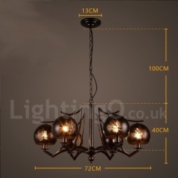 Lampadario a sospensione in stile industriale in acciaio