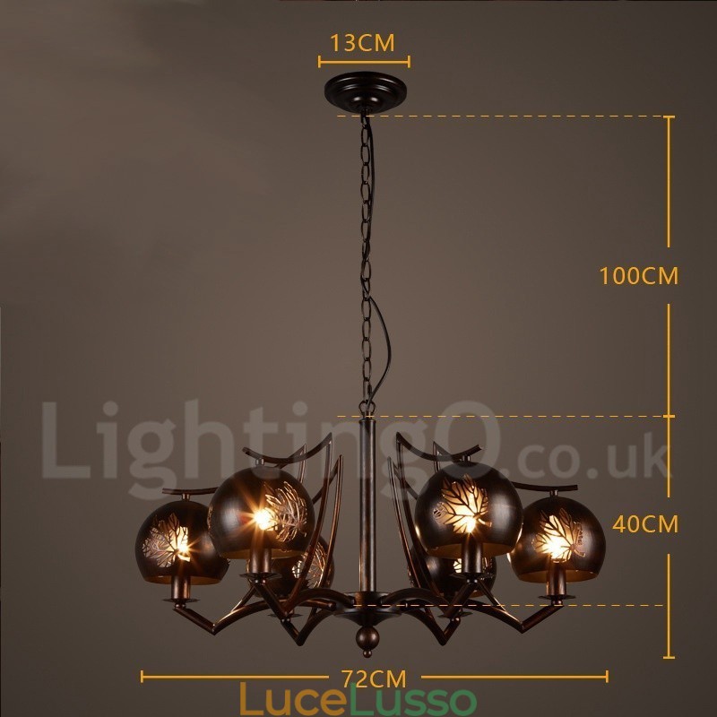 Lampadario a sospensione in stile industriale in acciaio