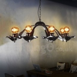 Lampadario a sospensione in stile industriale in acciaio