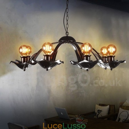 Lampadario a sospensione in stile industriale in acciaio Lampadario a sospensione in stile industriale in acciaio