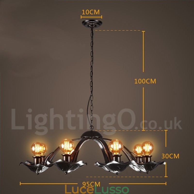 Lampadario a sospensione in stile industriale in acciaio