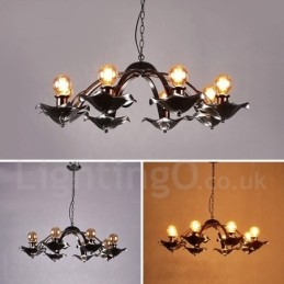 Lampadario a sospensione in stile industriale in acciaio