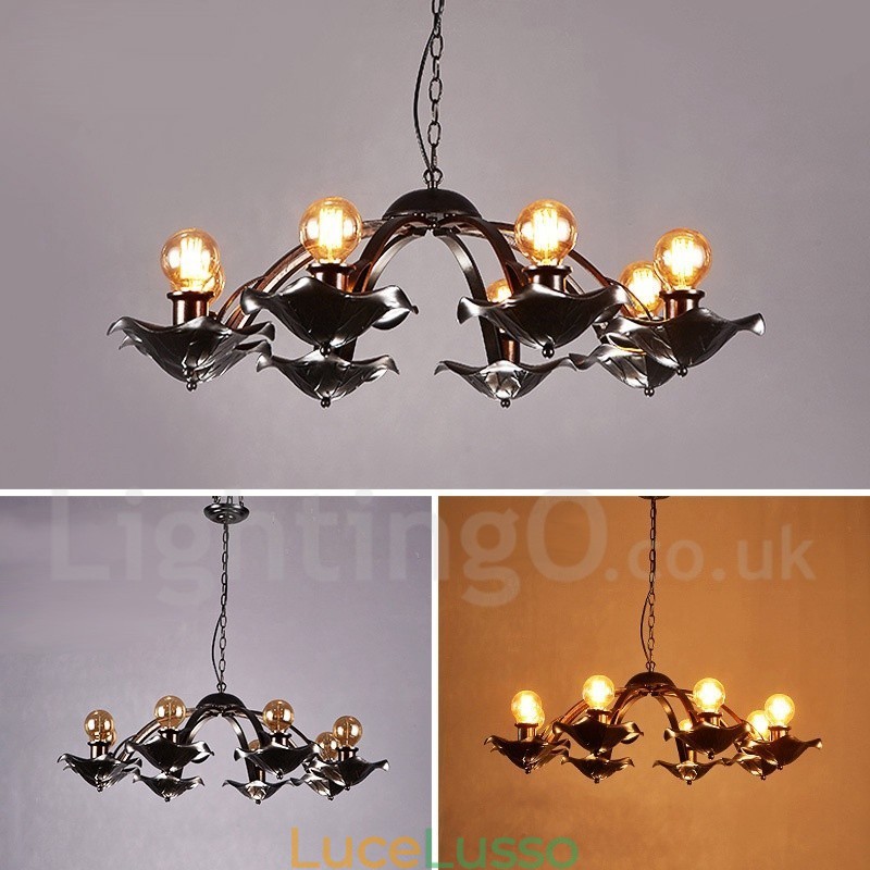 Lampadario a sospensione in stile industriale in acciaio