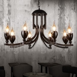 Lampadario a sospensione in stile industriale in acciaio
