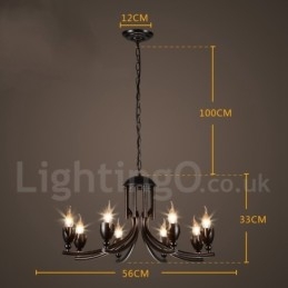Lampadario a sospensione in stile industriale in acciaio