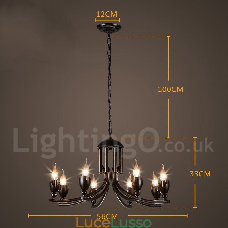 Lampadario a sospensione in stile industriale in acciaio