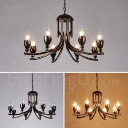 Lampadario a sospensione in stile industriale in acciaio