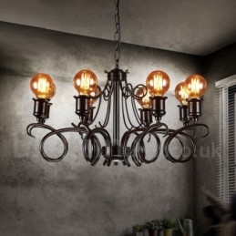 Lampadario a sospensione in stile industriale in acciaio