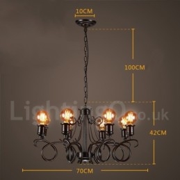 Lampadario a sospensione in stile industriale in acciaio