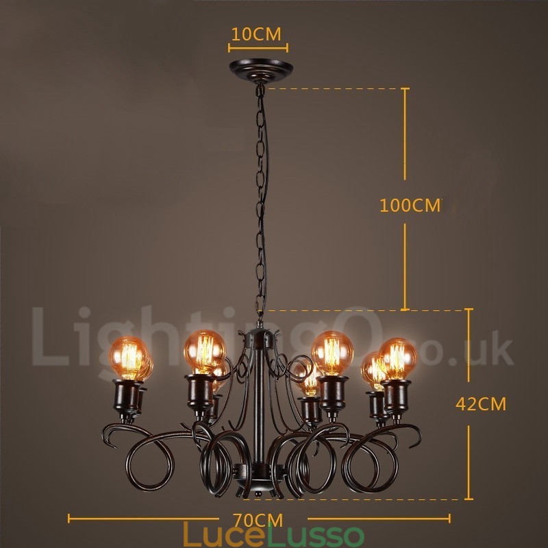 Lampadario a sospensione in stile industriale in acciaio