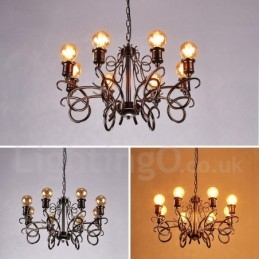 Lampadario a sospensione in stile industriale in acciaio