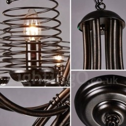 Lampadario a sospensione in stile industriale in acciaio