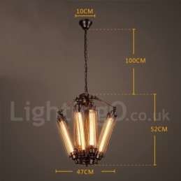 Lampadario a sospensione in stile industriale in acciaio