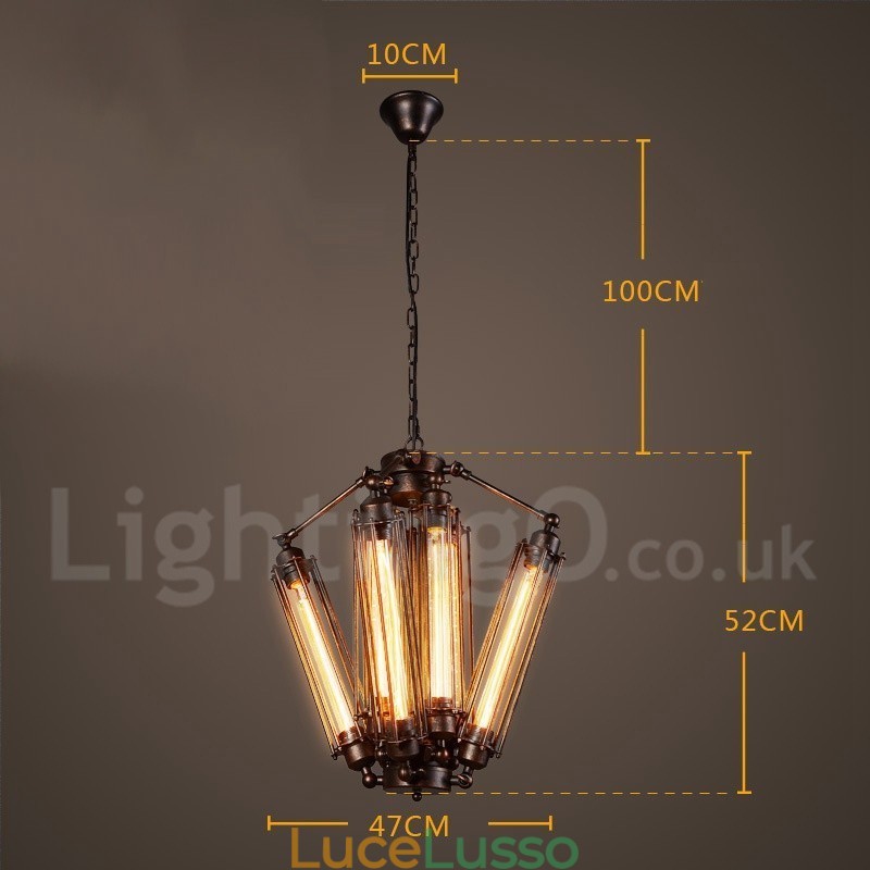 Lampadario a sospensione in stile industriale in acciaio