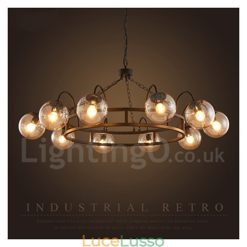 Lampadario a sospensione in stile industriale in acciaio