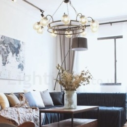 Lampadario a sospensione in stile industriale in acciaio