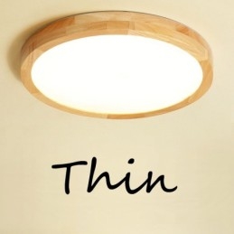Lampada da soffitto rotonda in legno ultra sottile Lampada da soffitto in legno massello acrilico Luci nordiche