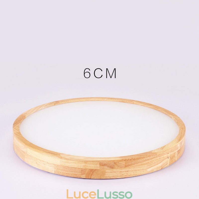 Lampada da soffitto rotonda in legno ultra sottile Lampada da soffitto in legno massello acrilico Luci nordiche