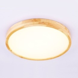 Lampada da soffitto rotonda in legno ultra sottile Lampada da soffitto in legno massello acrilico Luci nordiche
