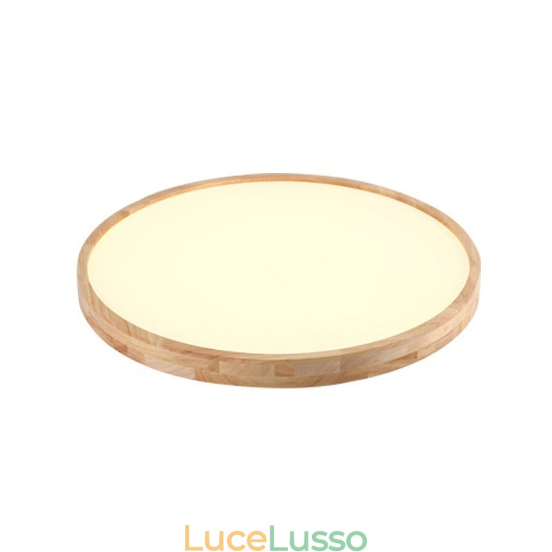 Lampada da soffitto rotonda in legno ultra sottile Lampada da soffitto in legno massello acrilico Luci nordiche