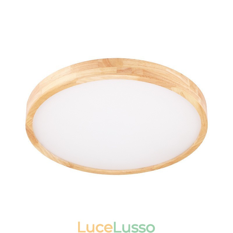 Lampada da soffitto rotonda in legno ultra sottile Lampada da soffitto in legno massello acrilico Luci nordiche