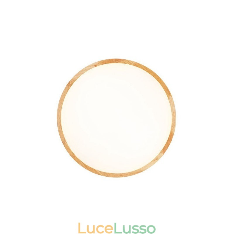 Lampada da soffitto rotonda in legno ultra sottile Lampada da soffitto in legno massello acrilico Luci nordiche