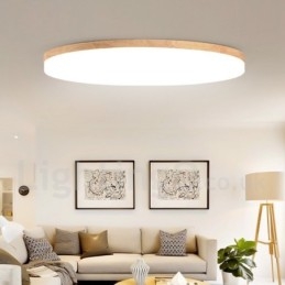Lampada da soffitto rotonda nordica Lampada da soffitto in legno massello semplice e moderna Lampada da soffitto ultra sottile