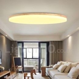 Lampada da soffitto rotonda nordica Lampada da soffitto in legno massello semplice e moderna Lampada da soffitto ultra sottile