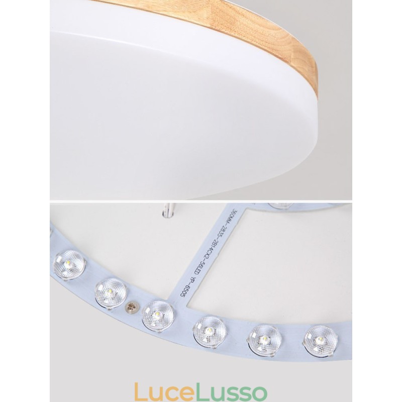 Lampada da soffitto rotonda nordica Lampada da soffitto in legno massello semplice e moderna Lampada da soffitto ultra sottile