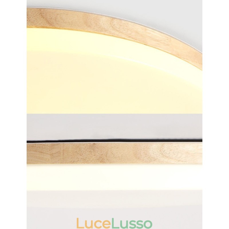 Lampada da soffitto rotonda nordica Lampada da soffitto in legno massello semplice e moderna Lampada da soffitto ultra sottile
