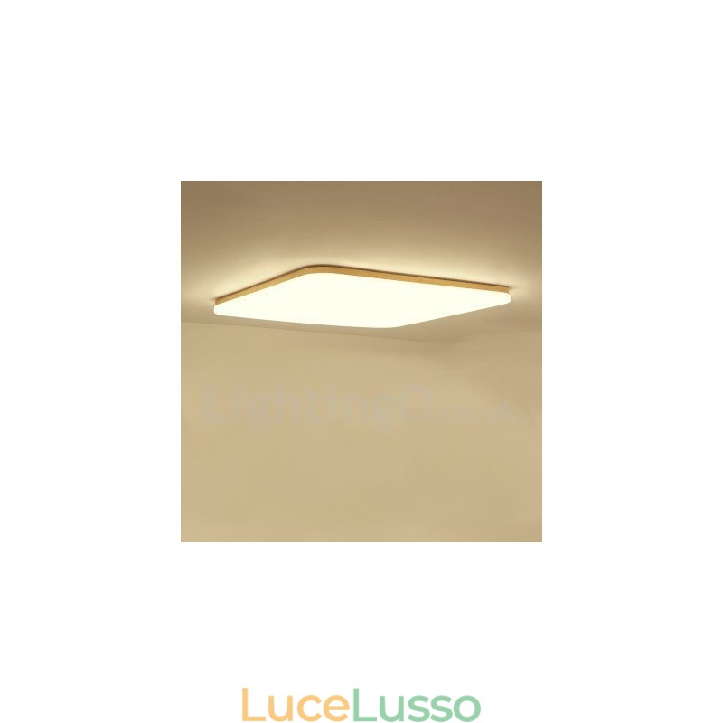 Lampada da soffitto in acrilico in legno massello quadrato ultra sottile